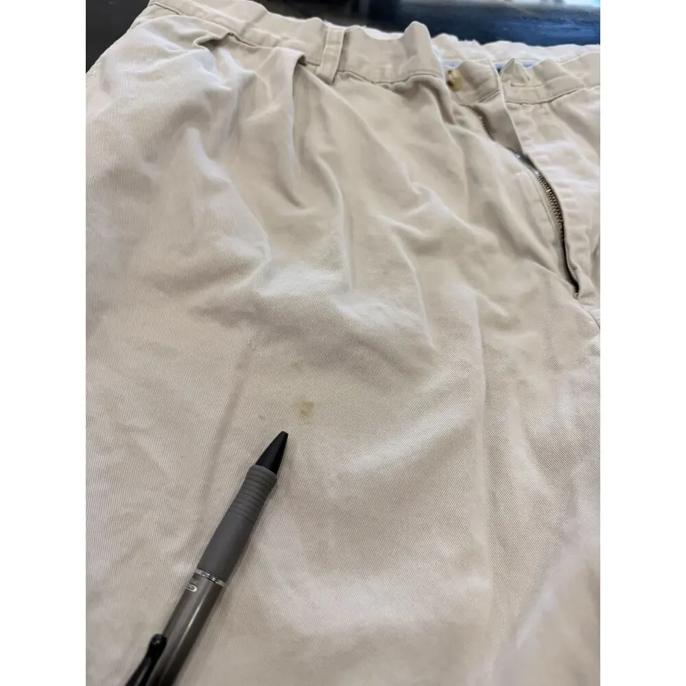 Polo Ralph Lauren Classic Fit Pleated Shorts Mens 40 Beige Khaki Casual Golf